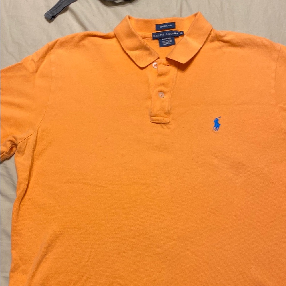 Ralph Lauren Men's Polo Shirt in Bright Orange